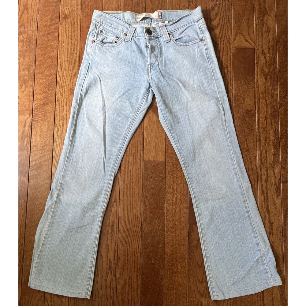 Levis 513 Jeans Womens 7M Blue Superlow Boot Cut Stretch Denim Flare Y2K 2000s